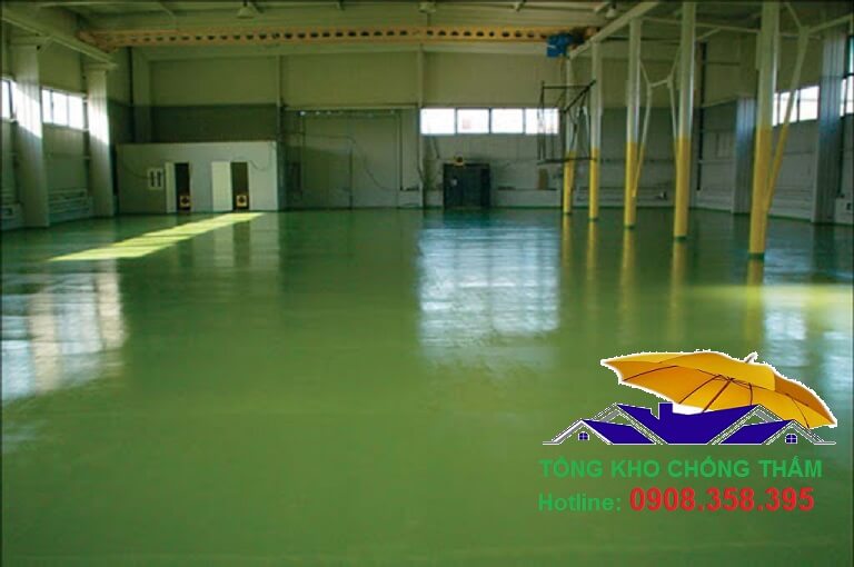 Thi công Neomax Dutop Green - Chất tăng cứng bề mặt bê tông màu xanh