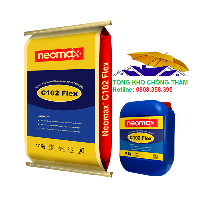Neomax C102 Flex - chất chống thấm đàn hồi gốc xi măng - polyme 27kg