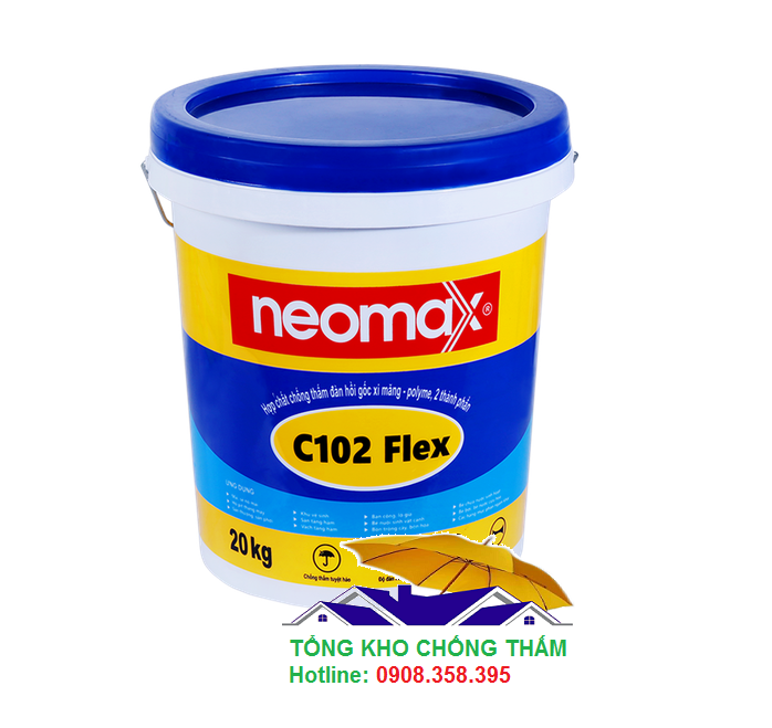 Neomax C102 Flex - chất chống thấm đàn hồi gốc xi măng - polyme 20kg