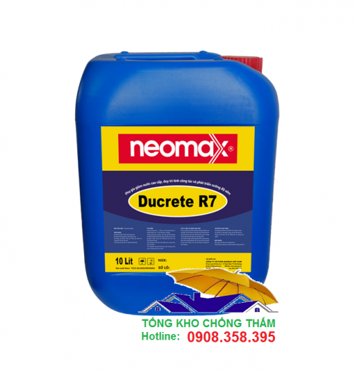 Neomax Ducrete R7- phụ gia siêu hoá dẻo tăng cường độ bê tông can 10 lít