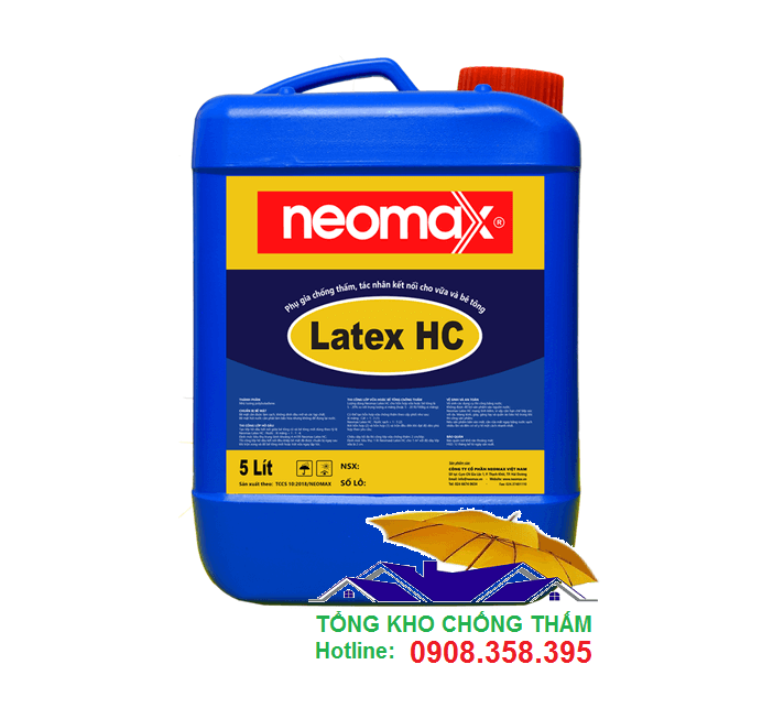 Neomax Latex HC - Phụ gia chống thấm trộn xi măng 10 lít