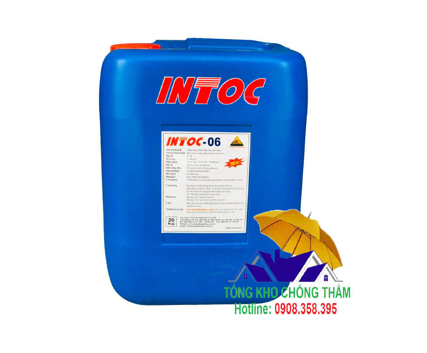 Intoc 06 can 20 lít - Dung dịch chống thấm tinh thể thẩm thấu cho tường ngoài nhà