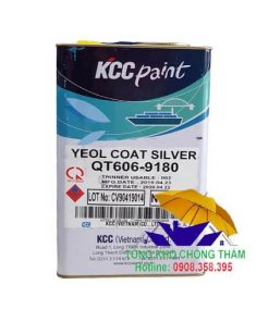 QT606-9180 silver - Sơn chịu nhiệt kim loại 600°C KCC Hàn Quốc