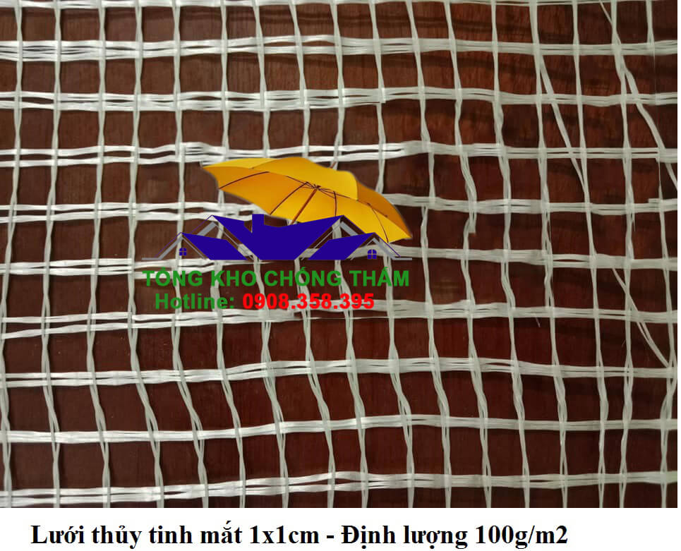 Lưới thủy tinh mắt 1x1mm định lượng 100g/m2