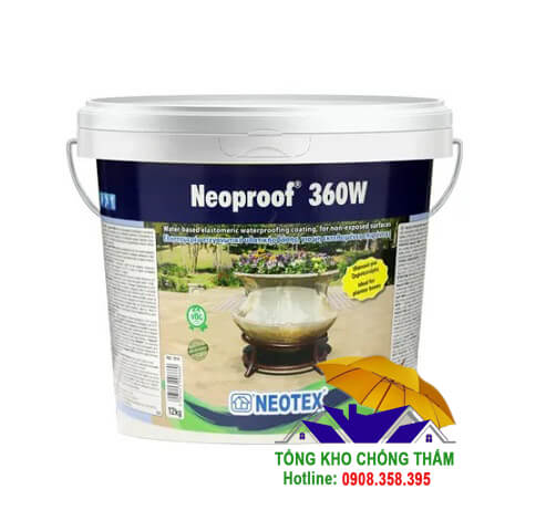 Neoproof 360W Vật liệu chống thấm đàn hồi, gốc nước, dành cho bề mặt không lộ thiên