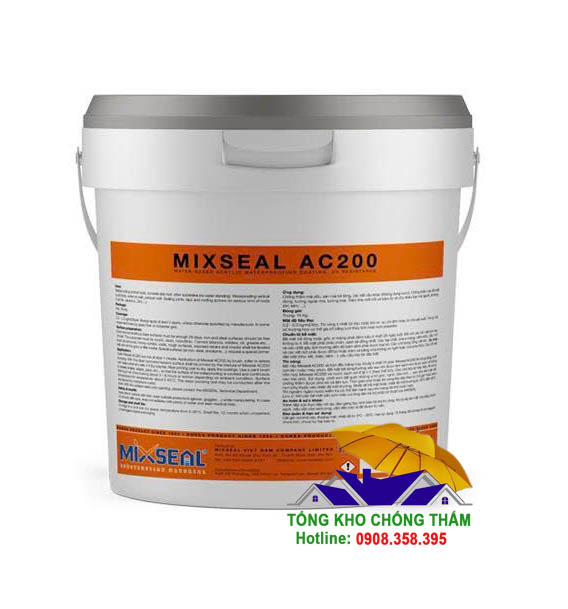 Mixseal AC200 Màng chống thấm đàn hồi, một thành phần, Acrylic gốc nước