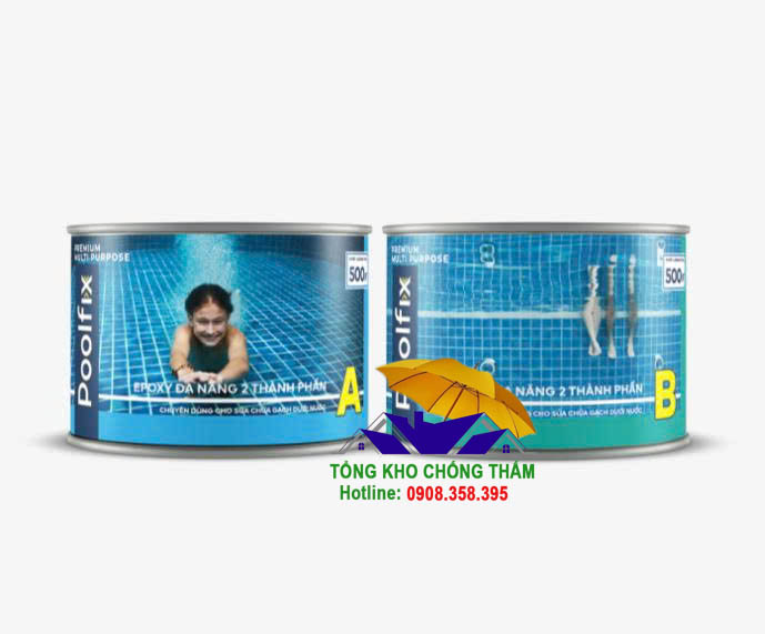 Apoxy Poolfix Keo gốc Epoxy chuyên dùng để sửa chữa cho gạch dưới nước