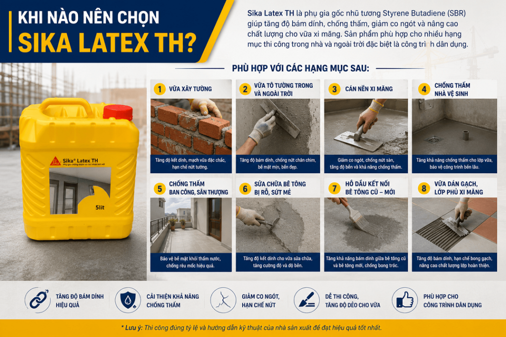Khi nào nên chọn Sika Latex TH?